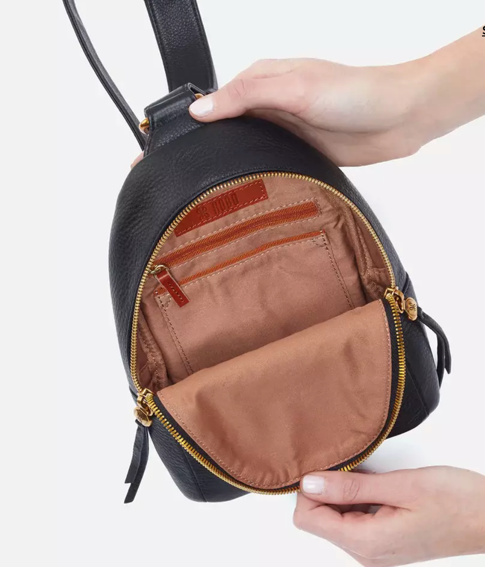 Fern Sling Pebbled Leather Black