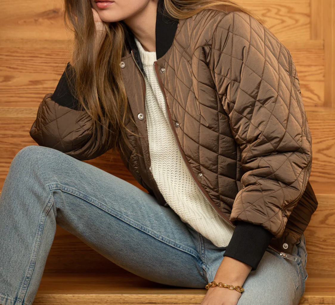 Sakura Brown Bomber Jacket