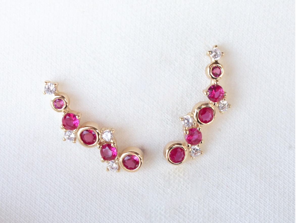 Jax Climber Fuchsia Earrings