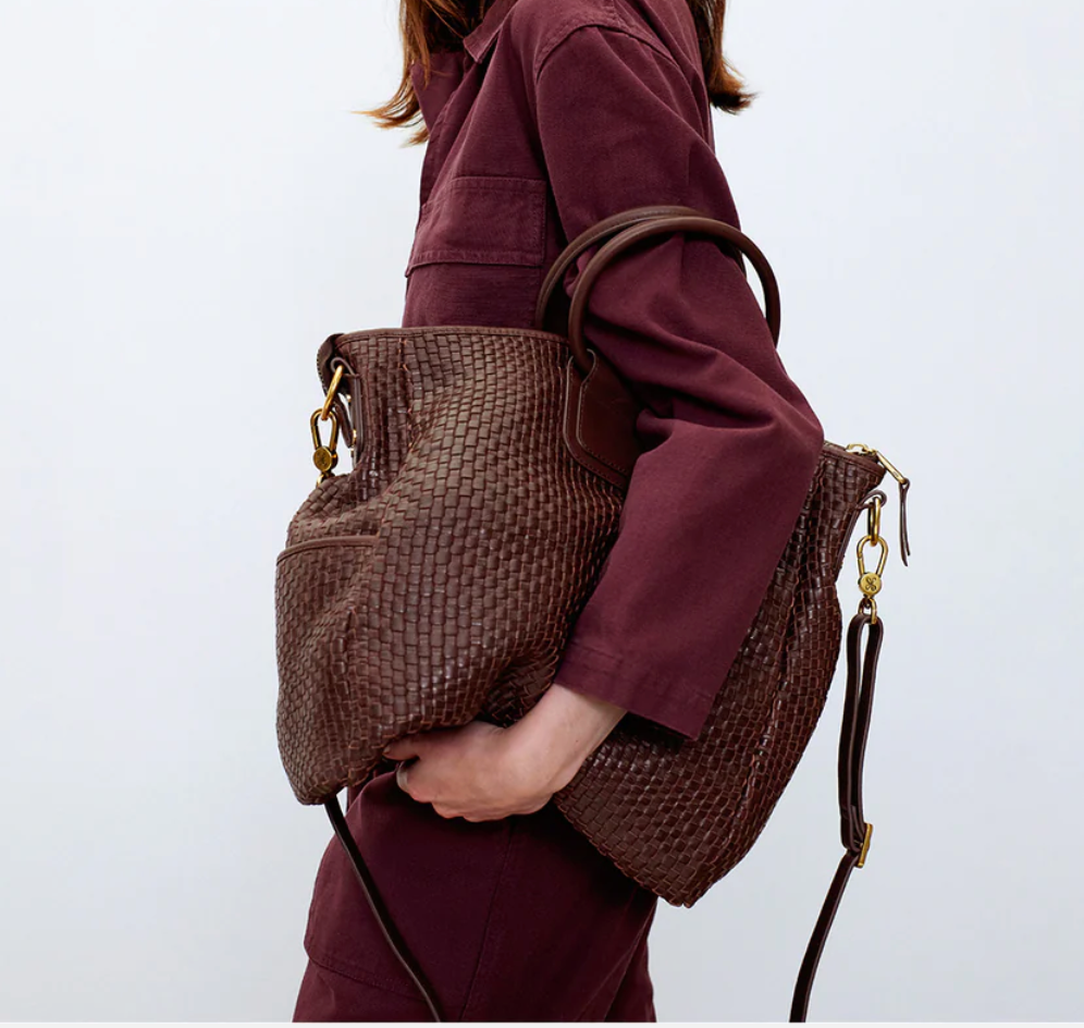 Sheila Large Satchel Pecan Weave