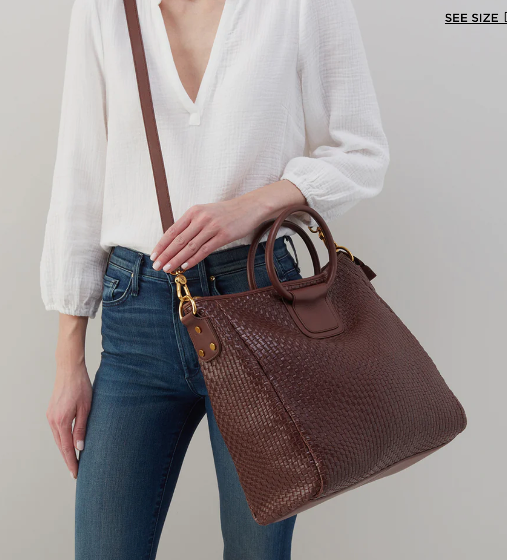 Sheila Large Satchel Pecan Weave