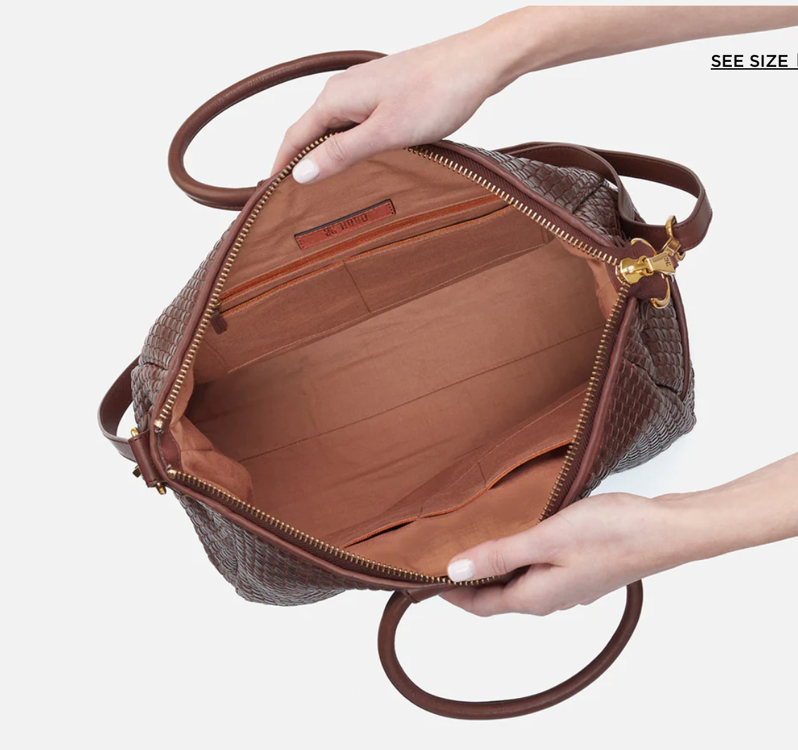 Sheila Large Satchel Pecan Weave
