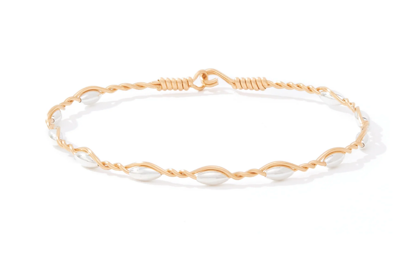 Graceful Gold Bracelet Silver Beads