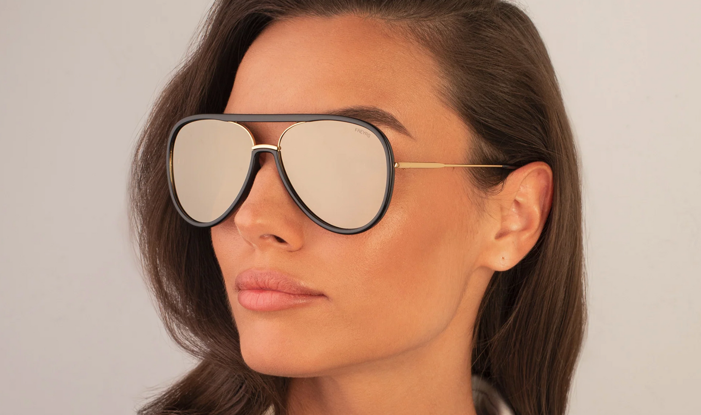 Shay Black/Gold Mirror Sunglasses