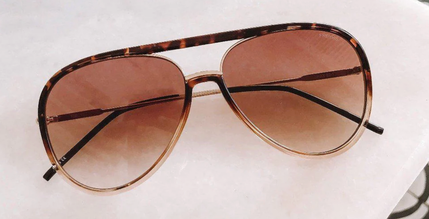 Shay Tortoise/Gold Mirror Sunglasses