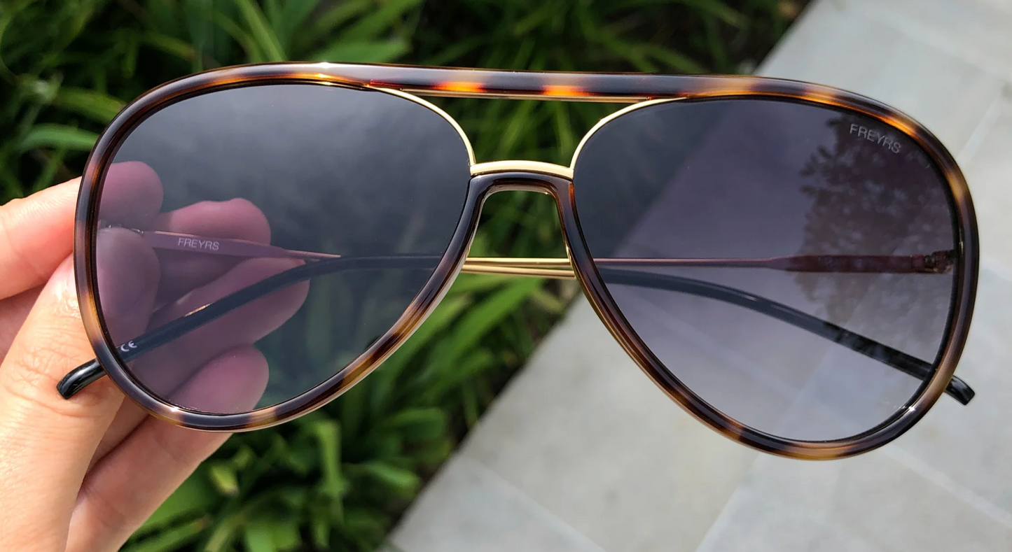 Shay Grey Tortoise Mirror Sunglasses