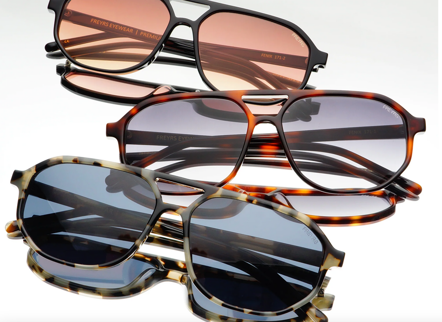 Fenix Acetate Black Aviator Sunglasses