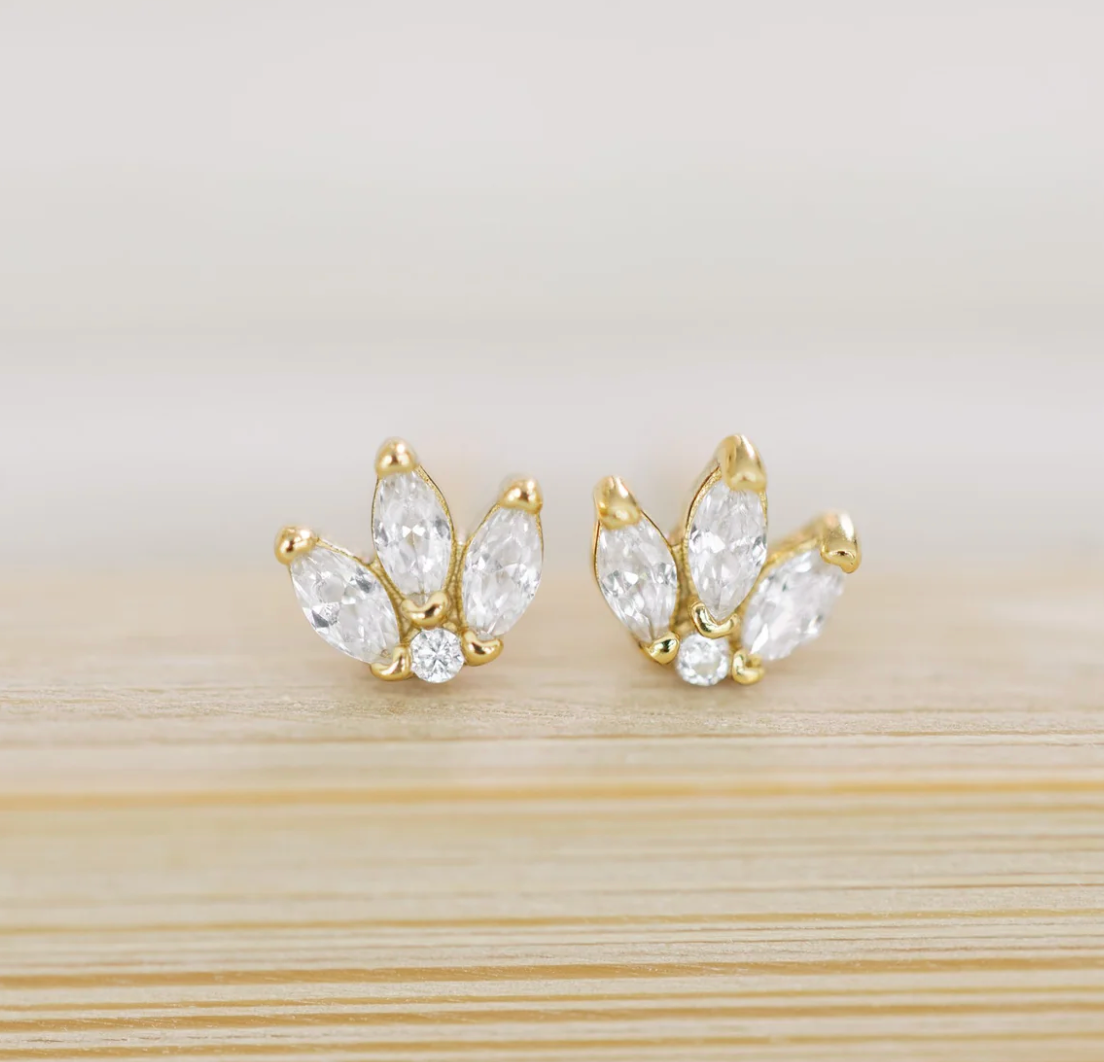 Crystal Flower Studs