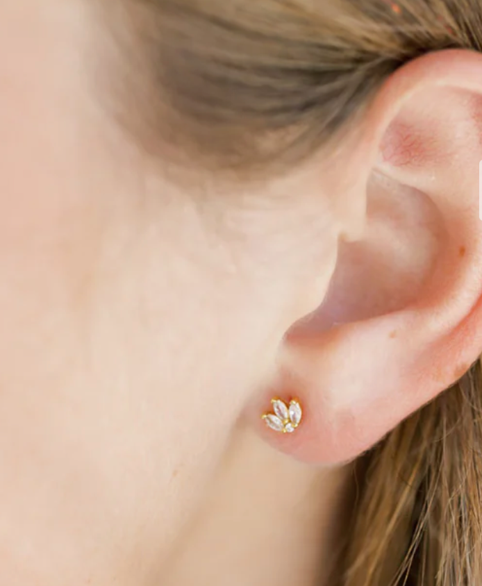 Crystal Flower Studs