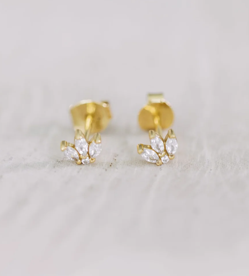 Crystal Flower Studs