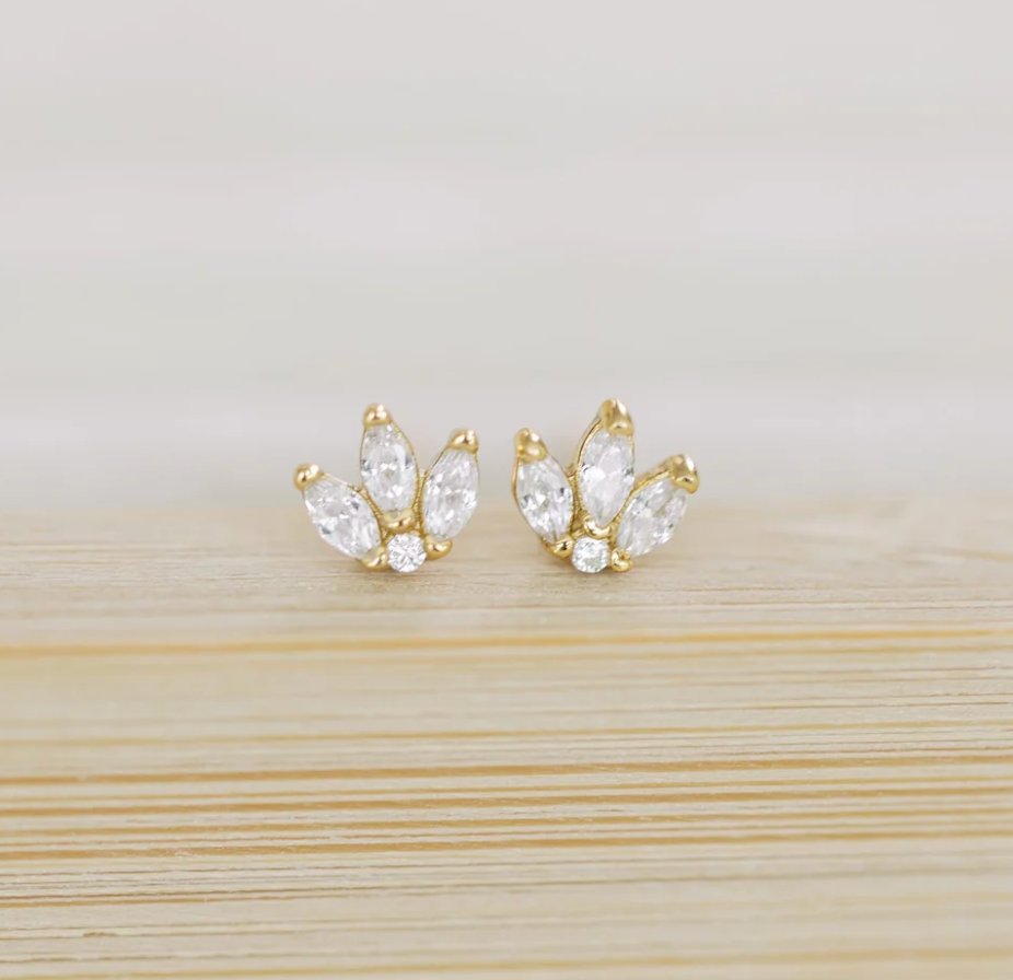 Crystal Flower Studs
