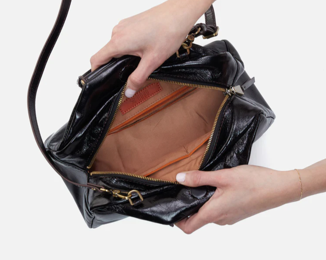 Sheila Drop Handle Satchel Black