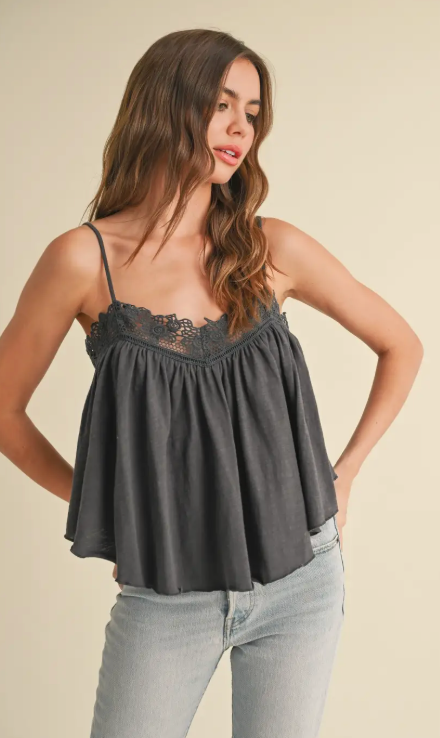 Charcoal Crochet Tank
