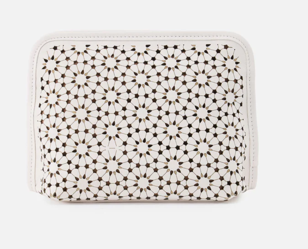 Beauty Cosmetic Pouch Ecru Daisy Perf
