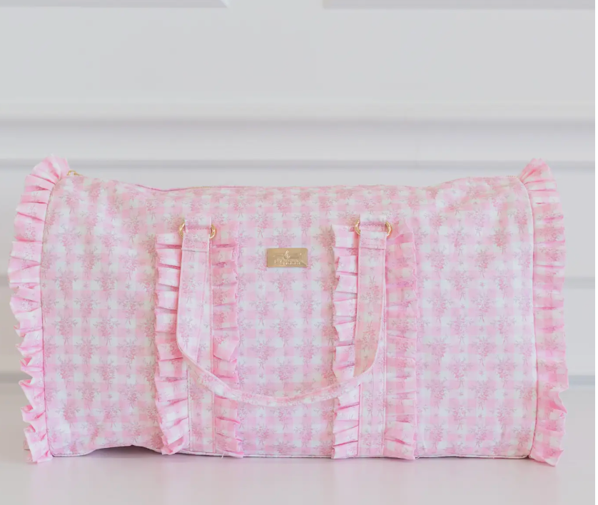 Ruffled Nylon Weekender Floral