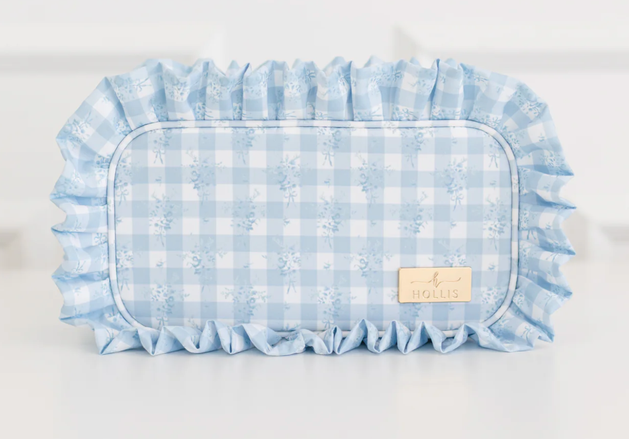Ruffled Nylon Medium Pouch