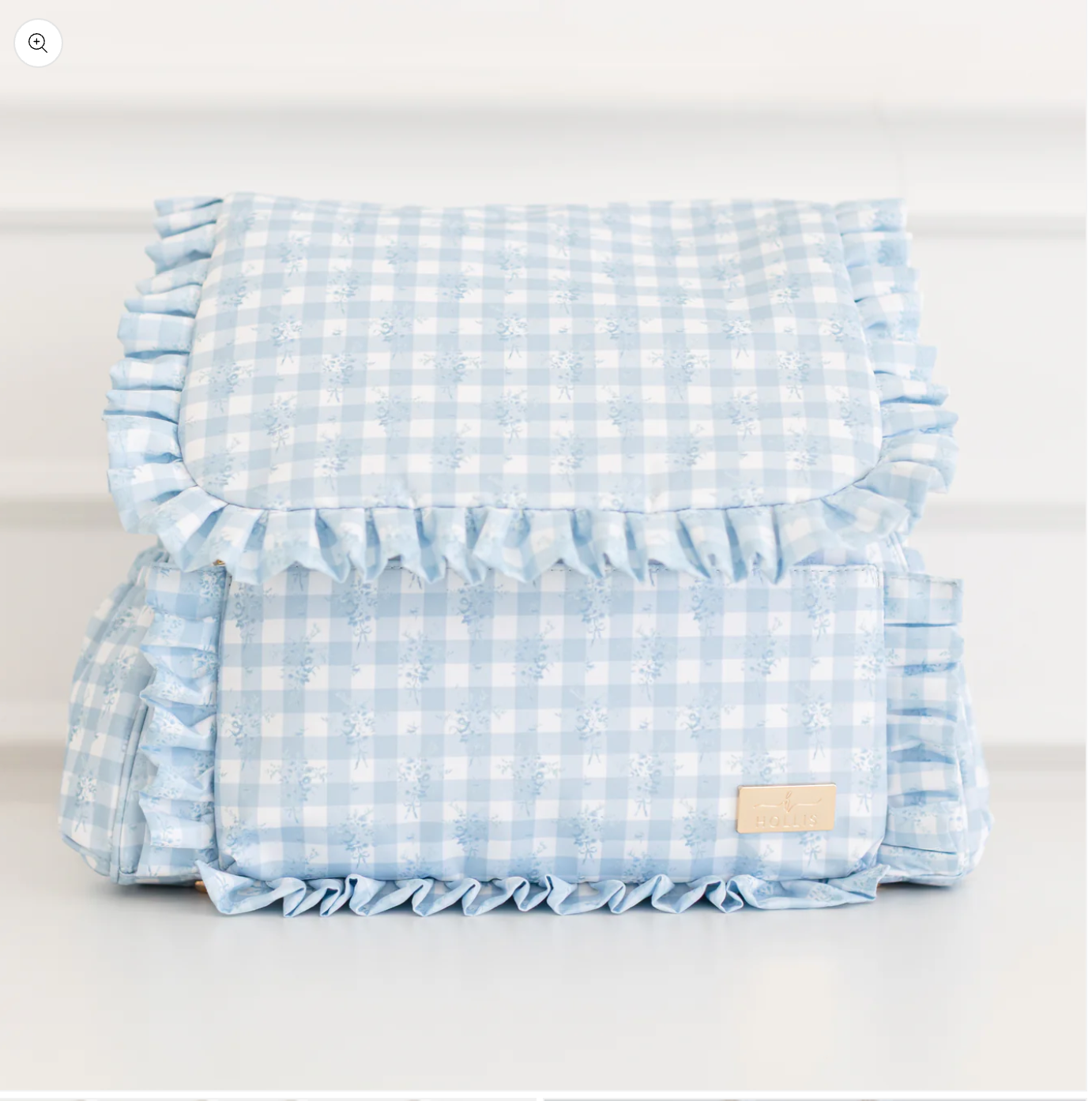 Ruffled Nylon Diaper Bag Blue Floral