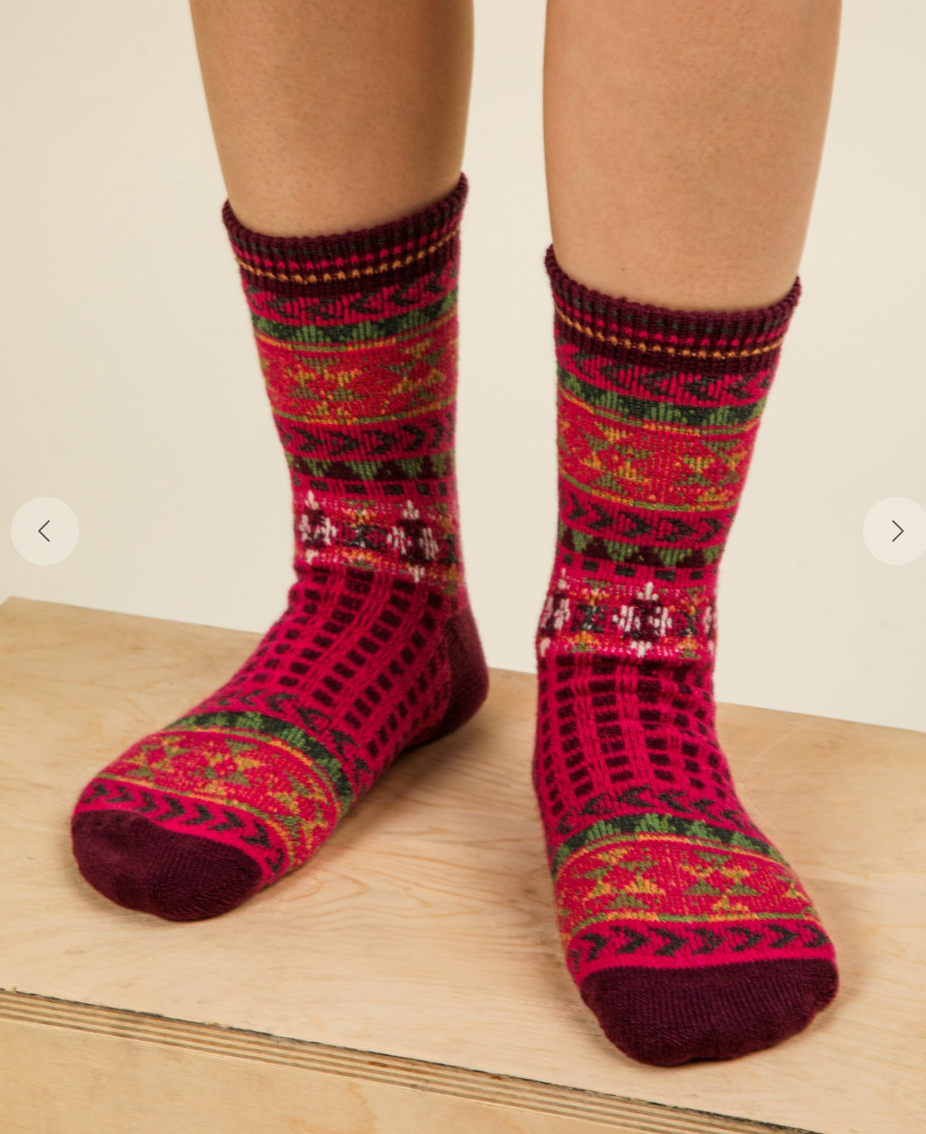 Magenta Crew Socks