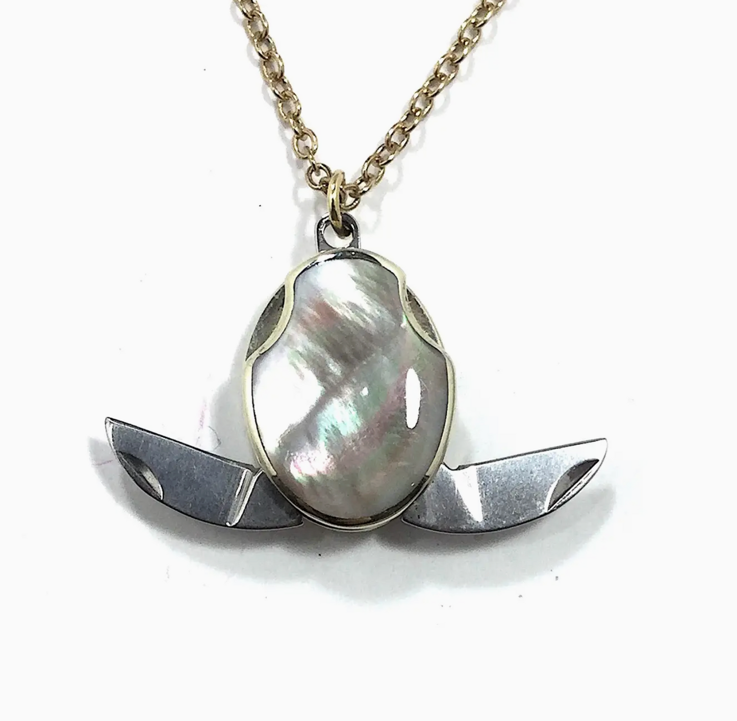 Oval Dual Pocket Knife Necklace