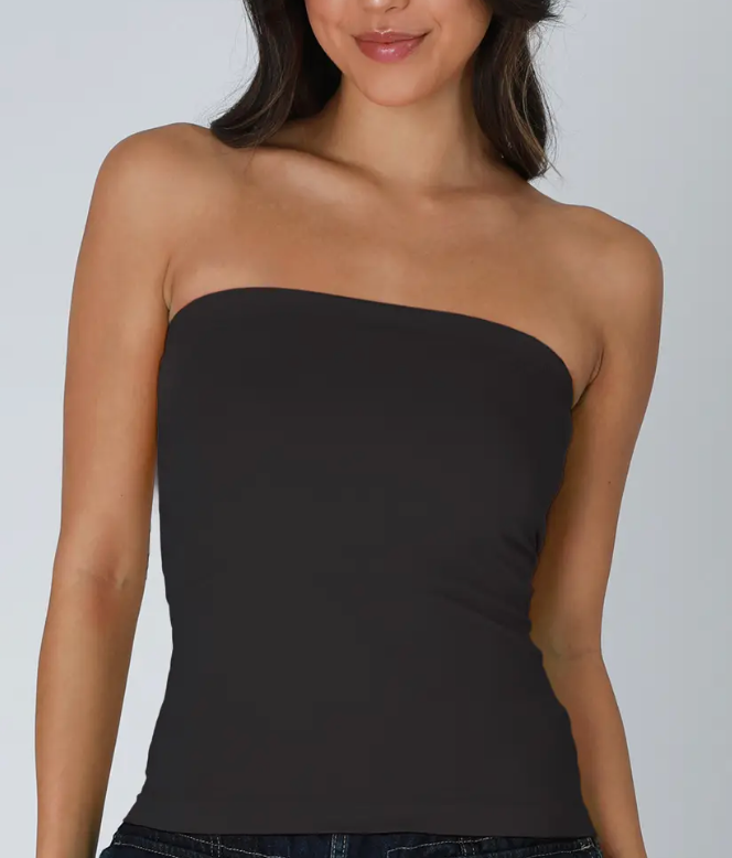 Two Layer Tube Top Black
