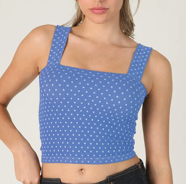 Square Crop Top Blue