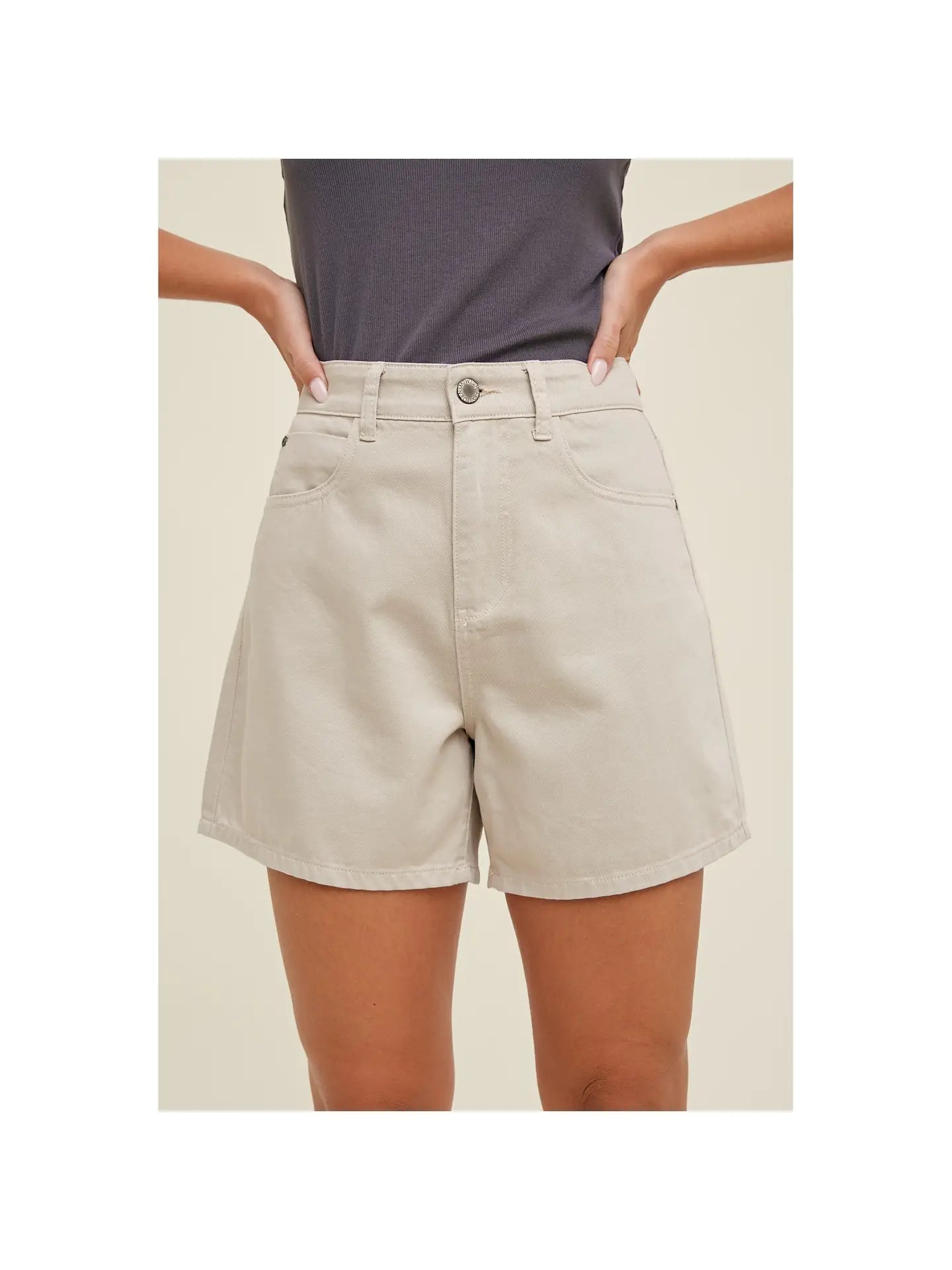 Classic Mom Shorts Stone