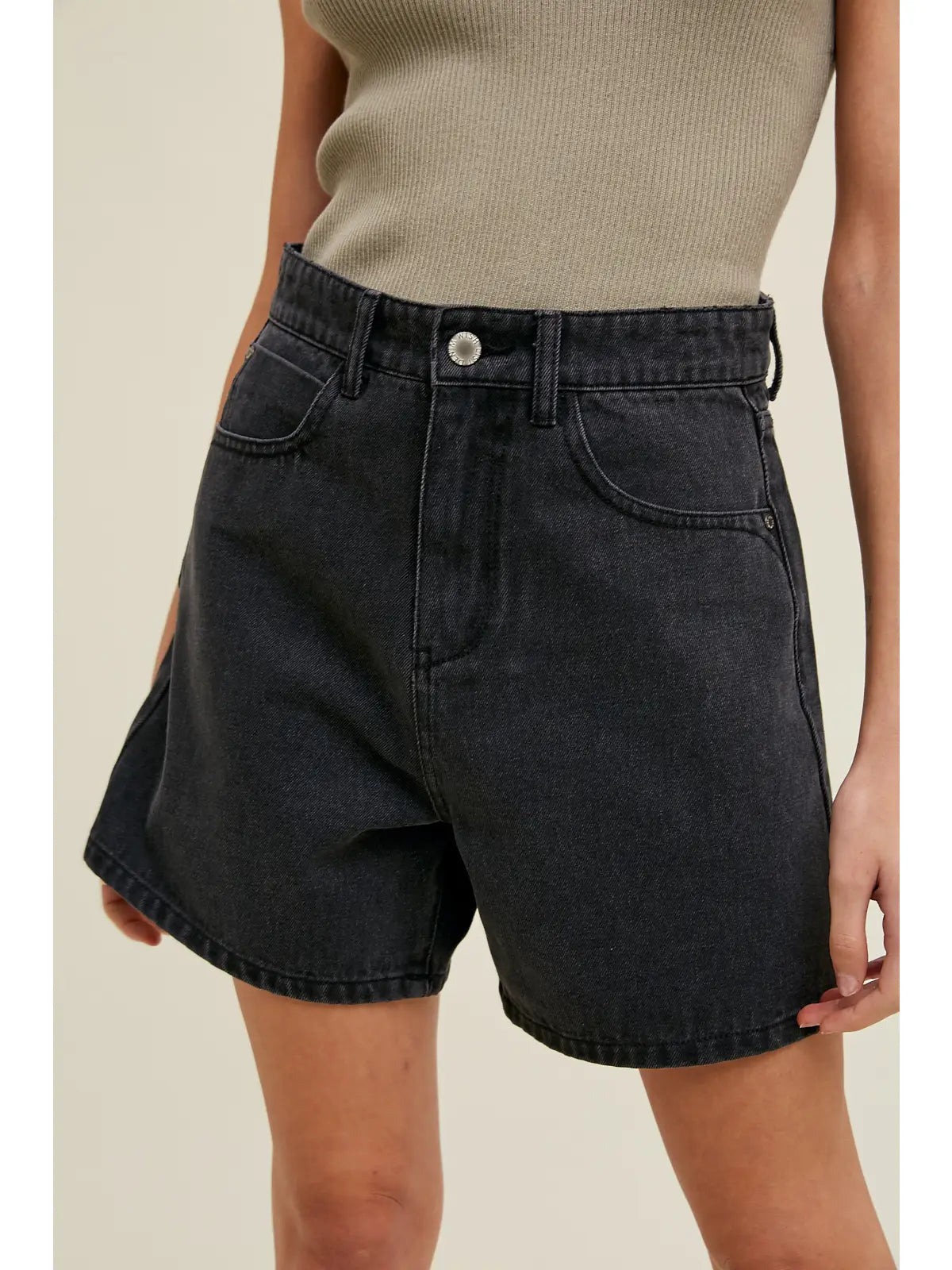 Classic Mom Shorts Charcoal