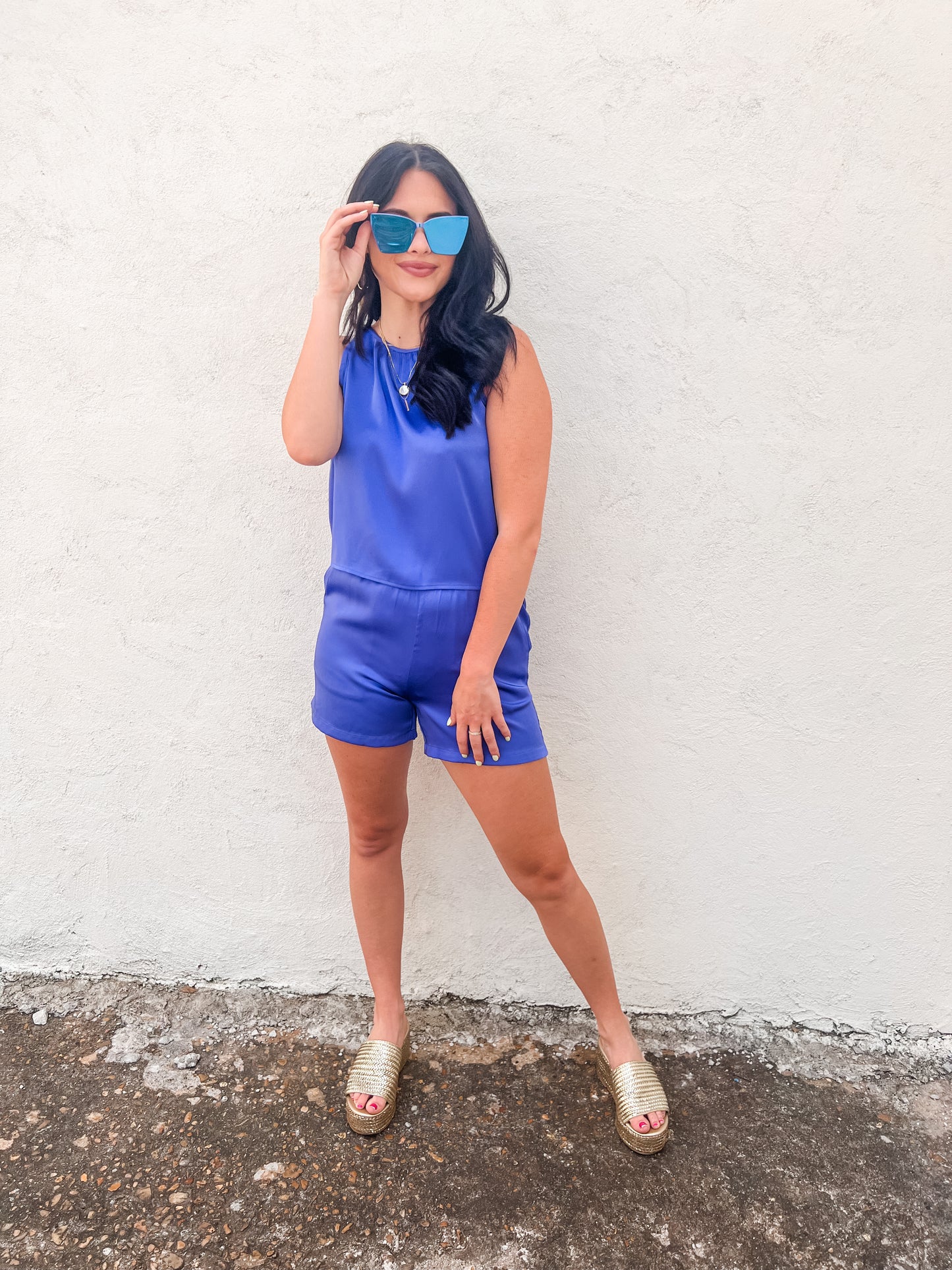 Rachelle Violet Satin Top