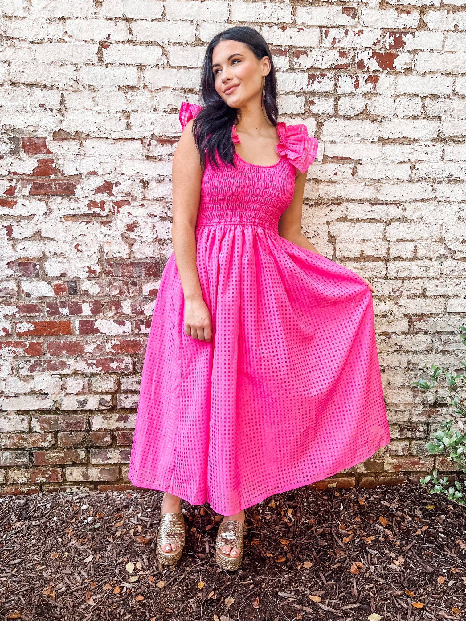 Pink boutique blue sales dress
