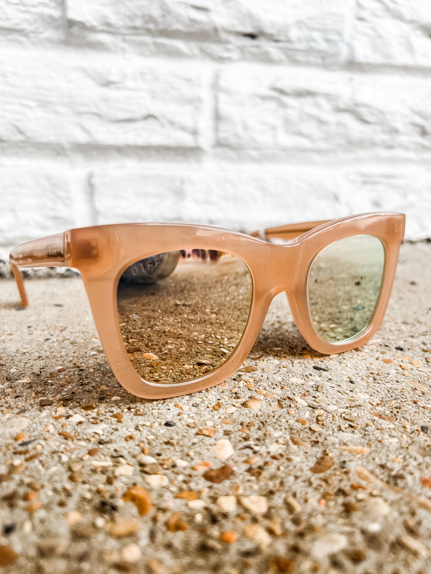 Kaia Rustique Beige Mirror Sunglasses