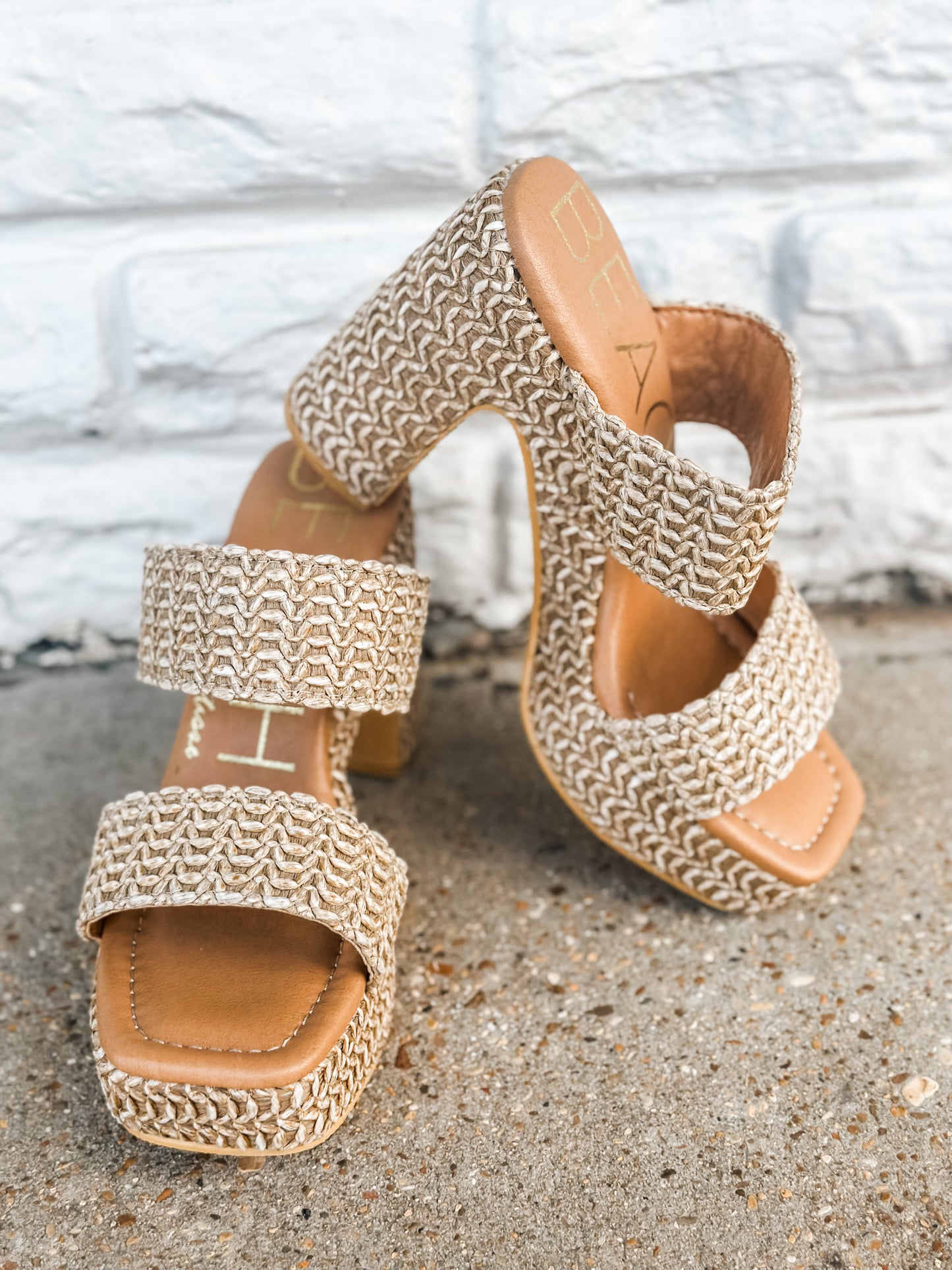 Gem Plateform Heel Cognac