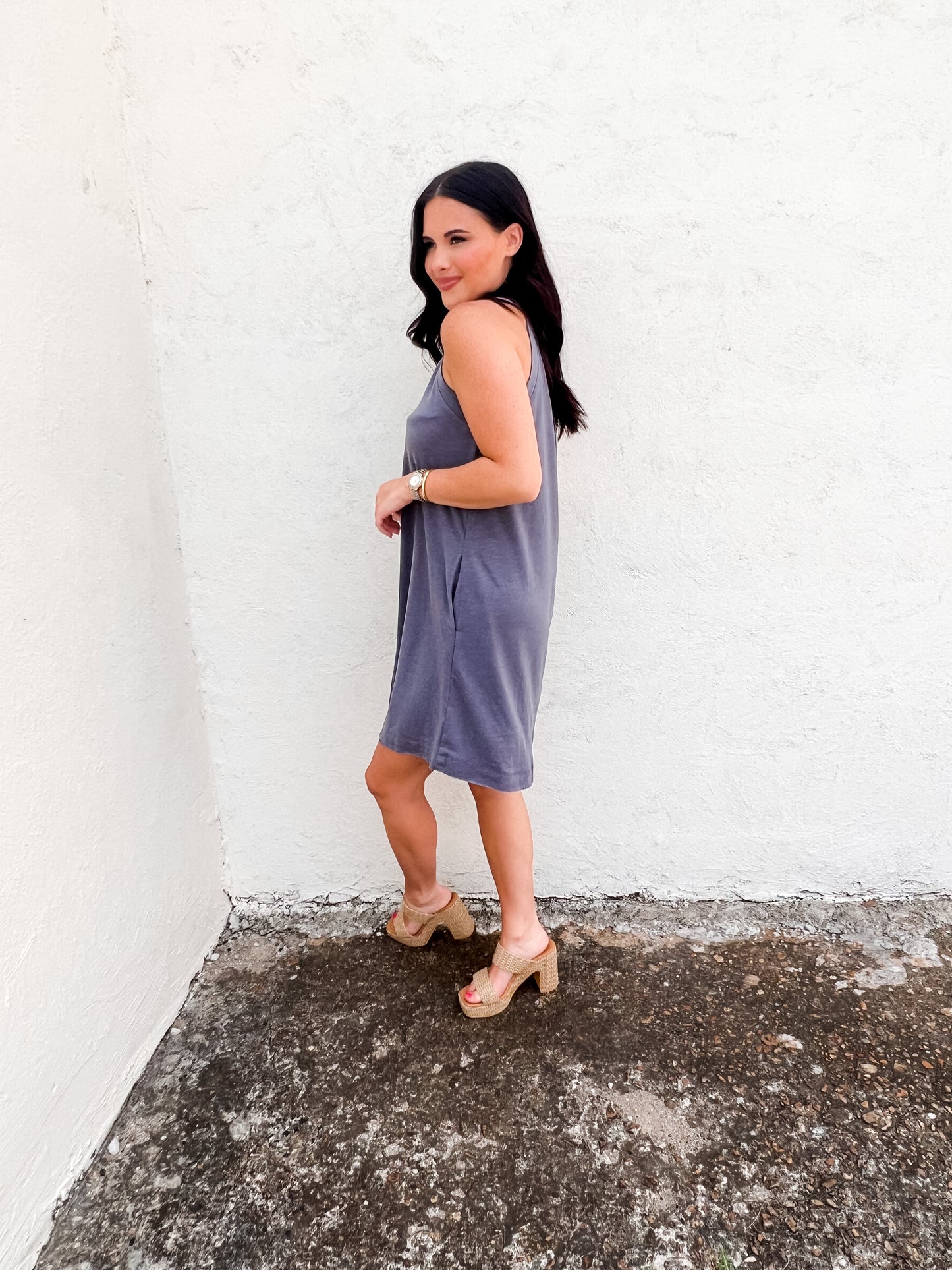 Refreshing Mini Dress Charcoal