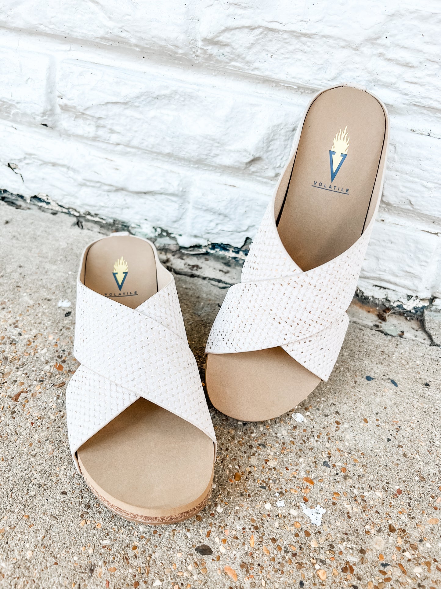 Ablette Champagne Snake Sandal