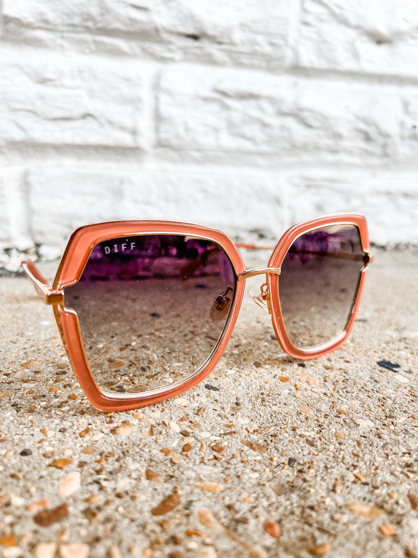 Dakota Rose Gold Grey Gradient Sunglasses