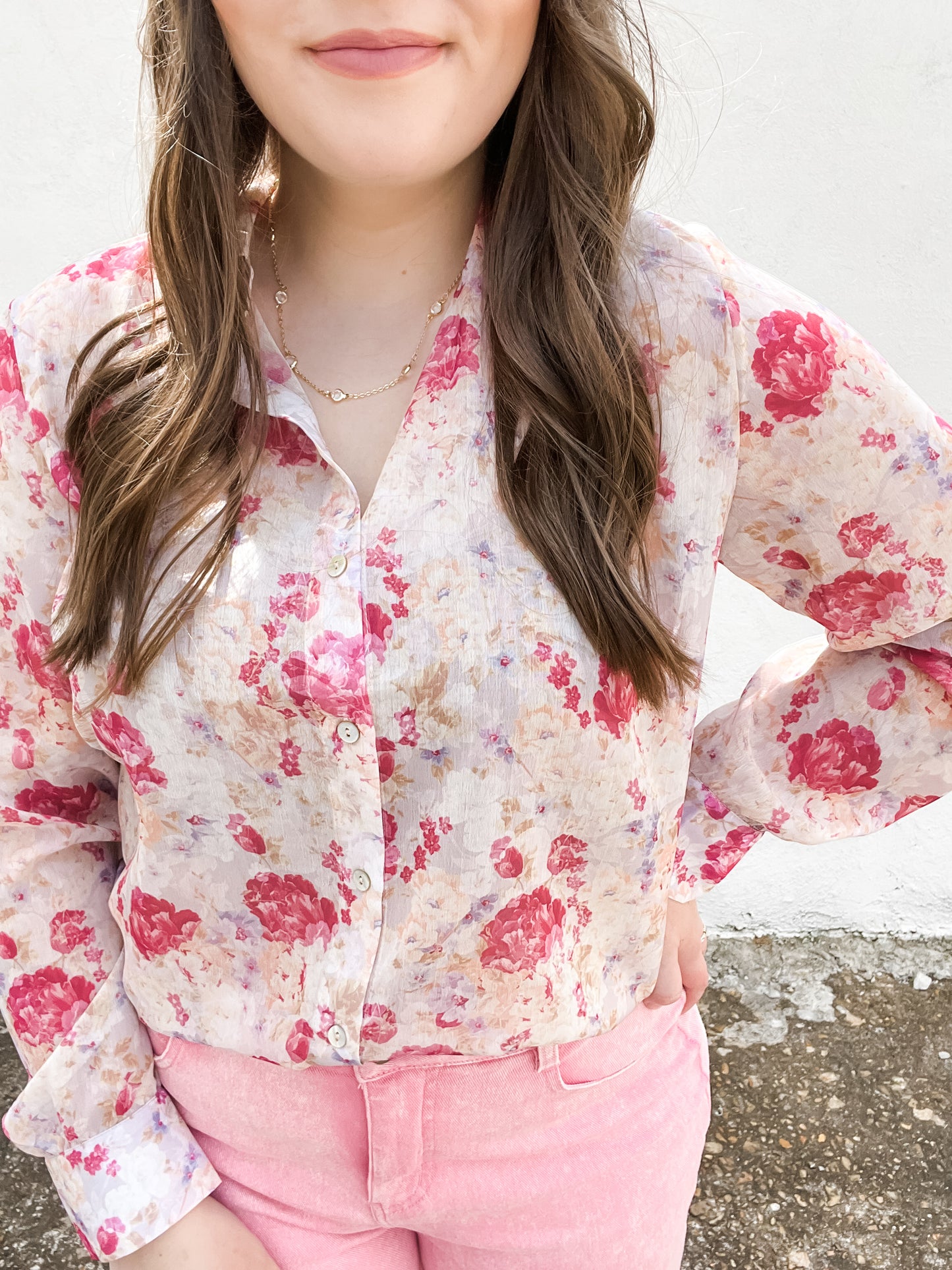 Lianna Pink Bloom Top