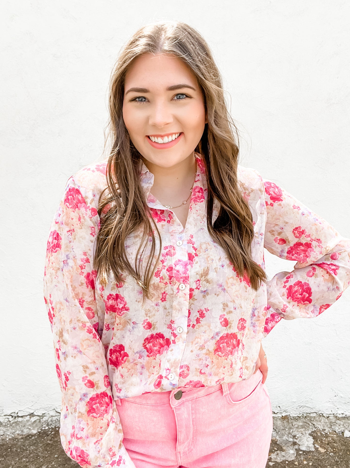 Lianna Pink Bloom Top