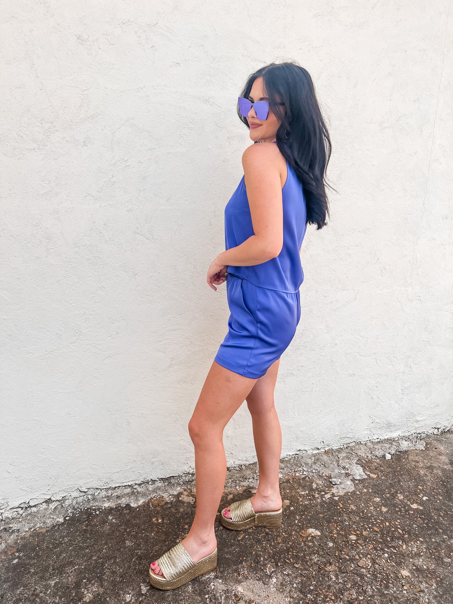 Rachelle Violet Satin Top