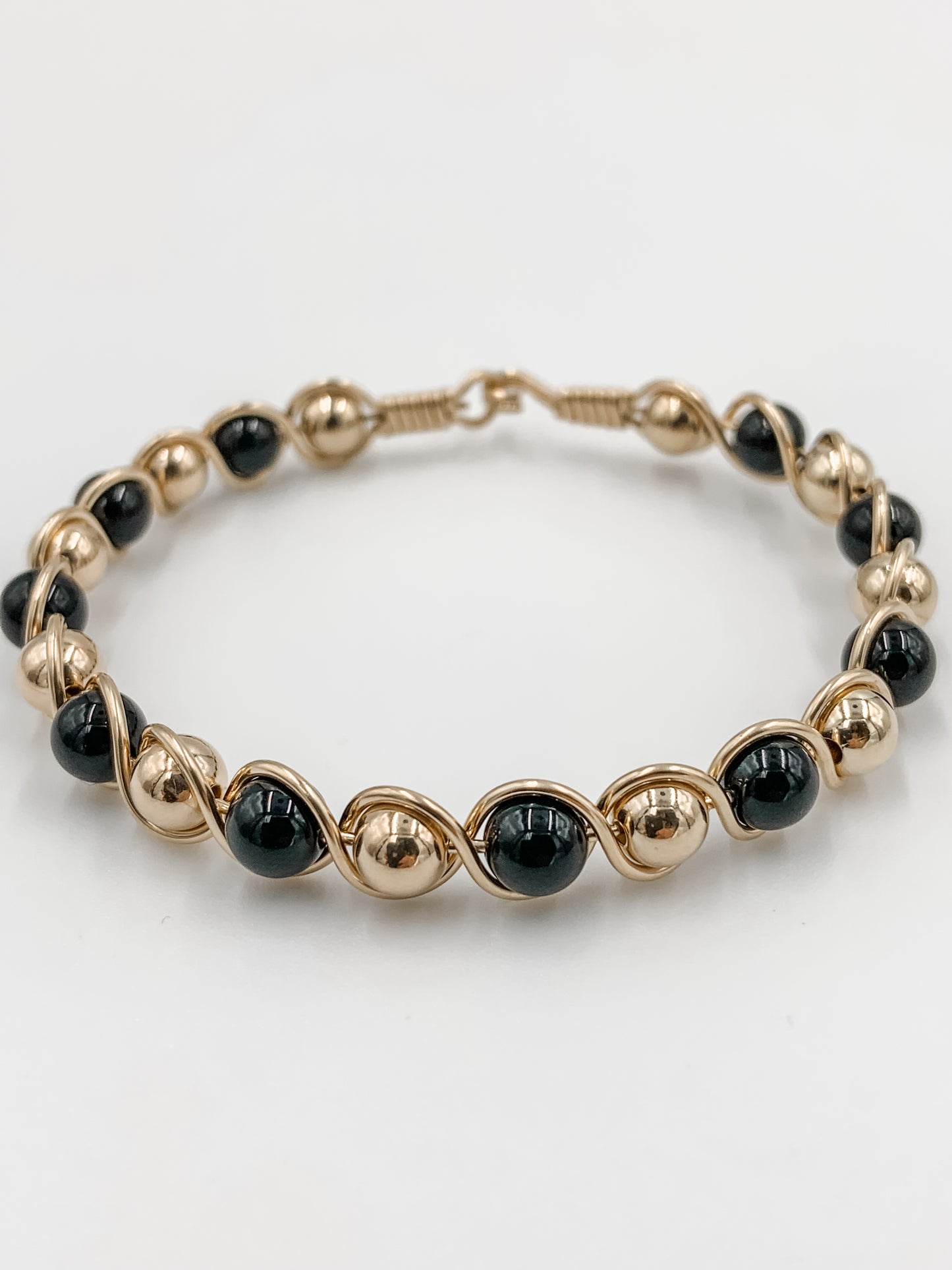 Onyx Gold Filled Bead Bracelet