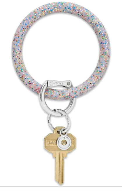 Rainbow Confetti Key Ring
