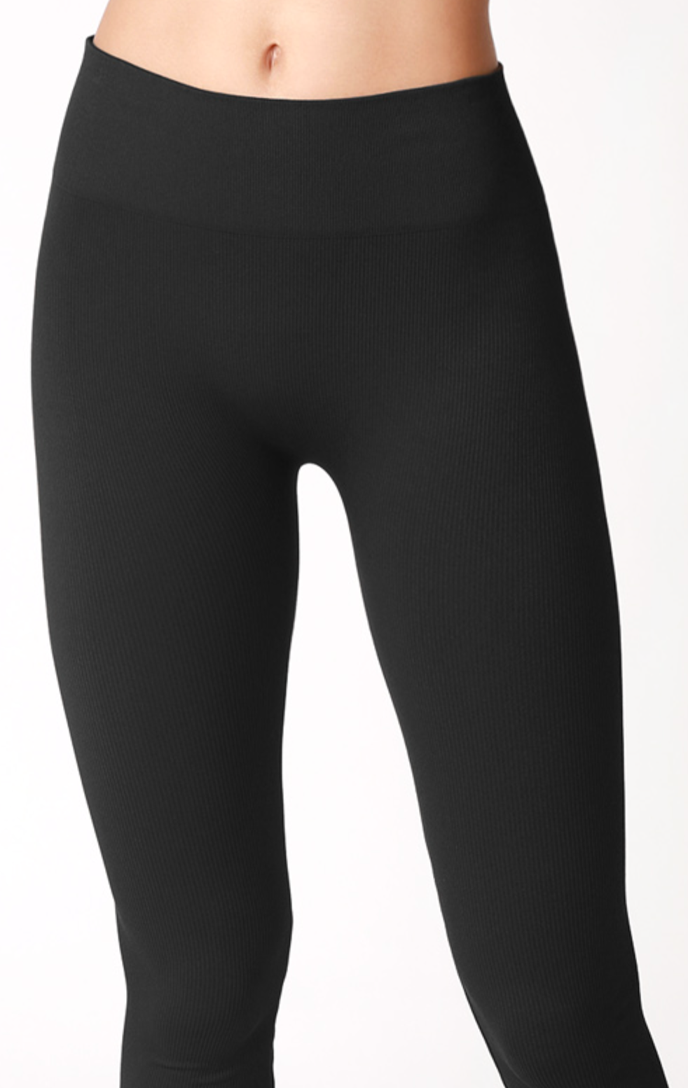 Ribbed Highwaist Leggings Black