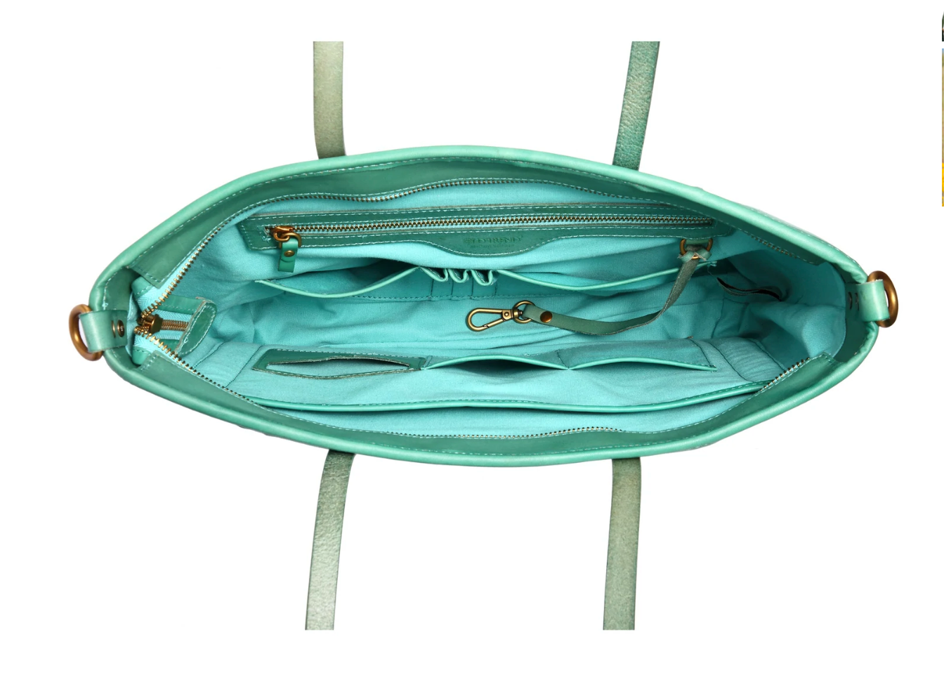 Prism Leather Tote Aqua