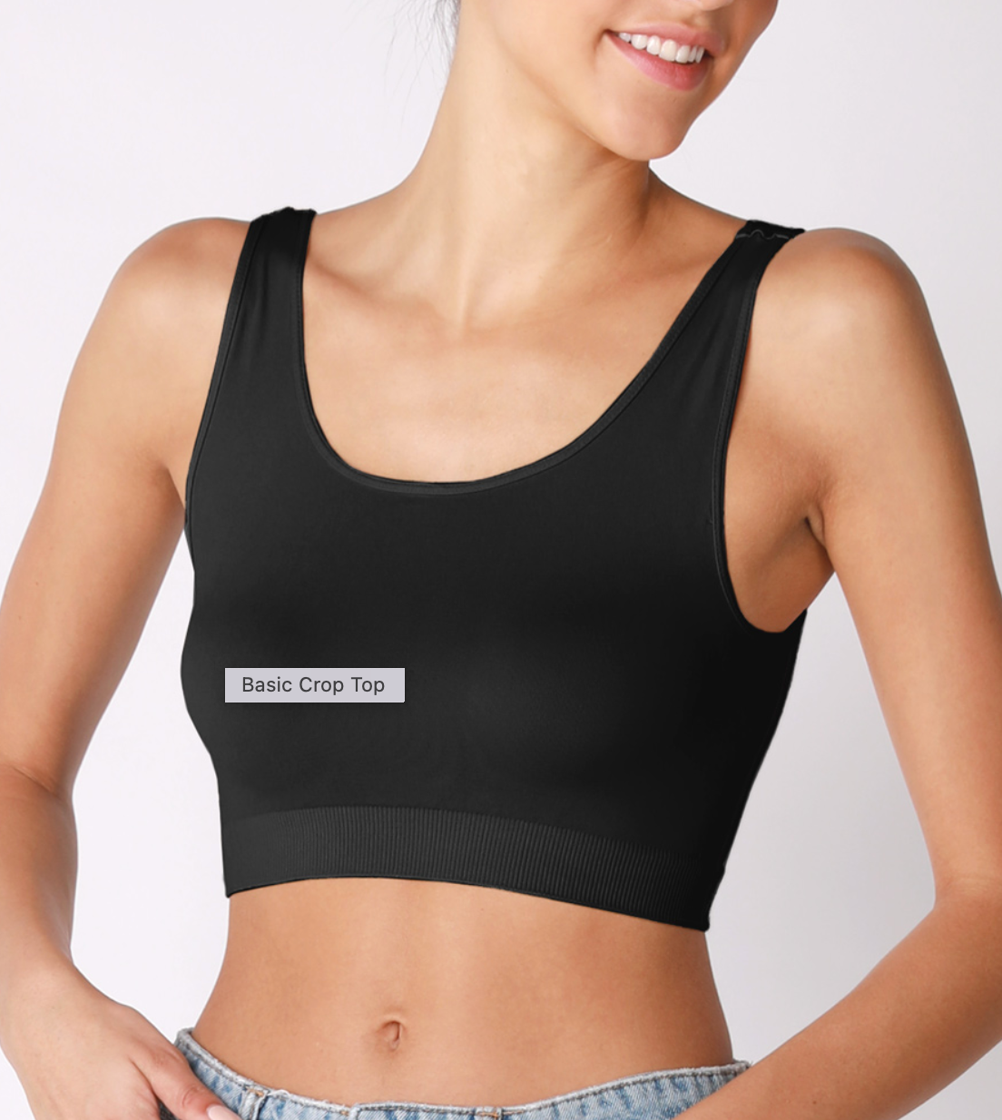 Crop Tank Top Black