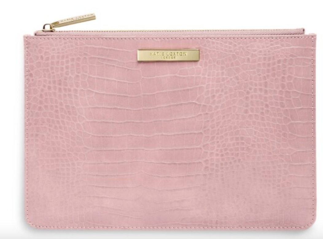 Perfect Pouch Faux Croc Pink