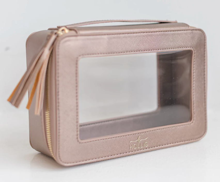 Metallic Mocha Clear Toiletry