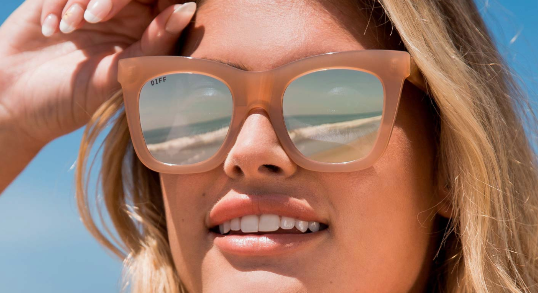 Kaia Rustique Beige Mirror Sunglasses