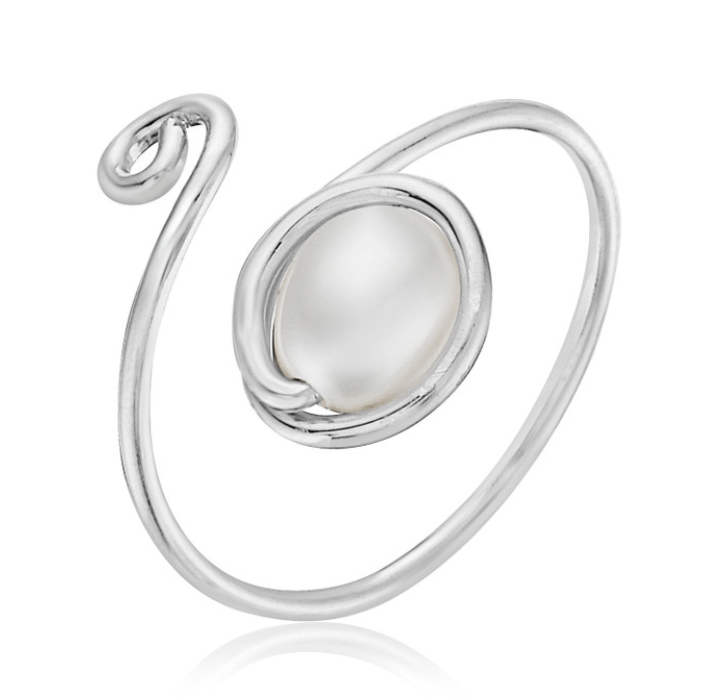 Pearl of My Heart Ring Silver