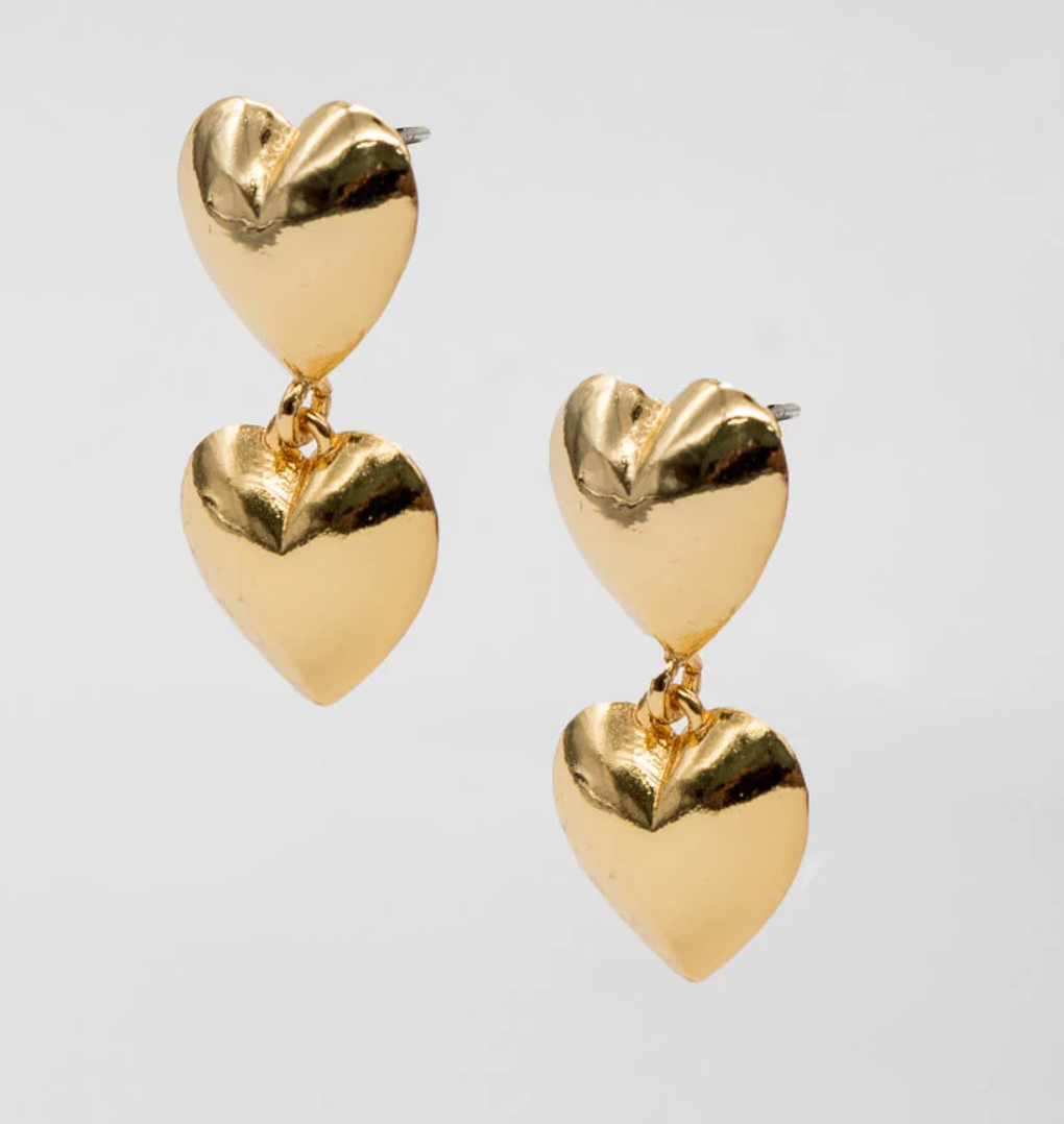 Double Hearts Earrings
