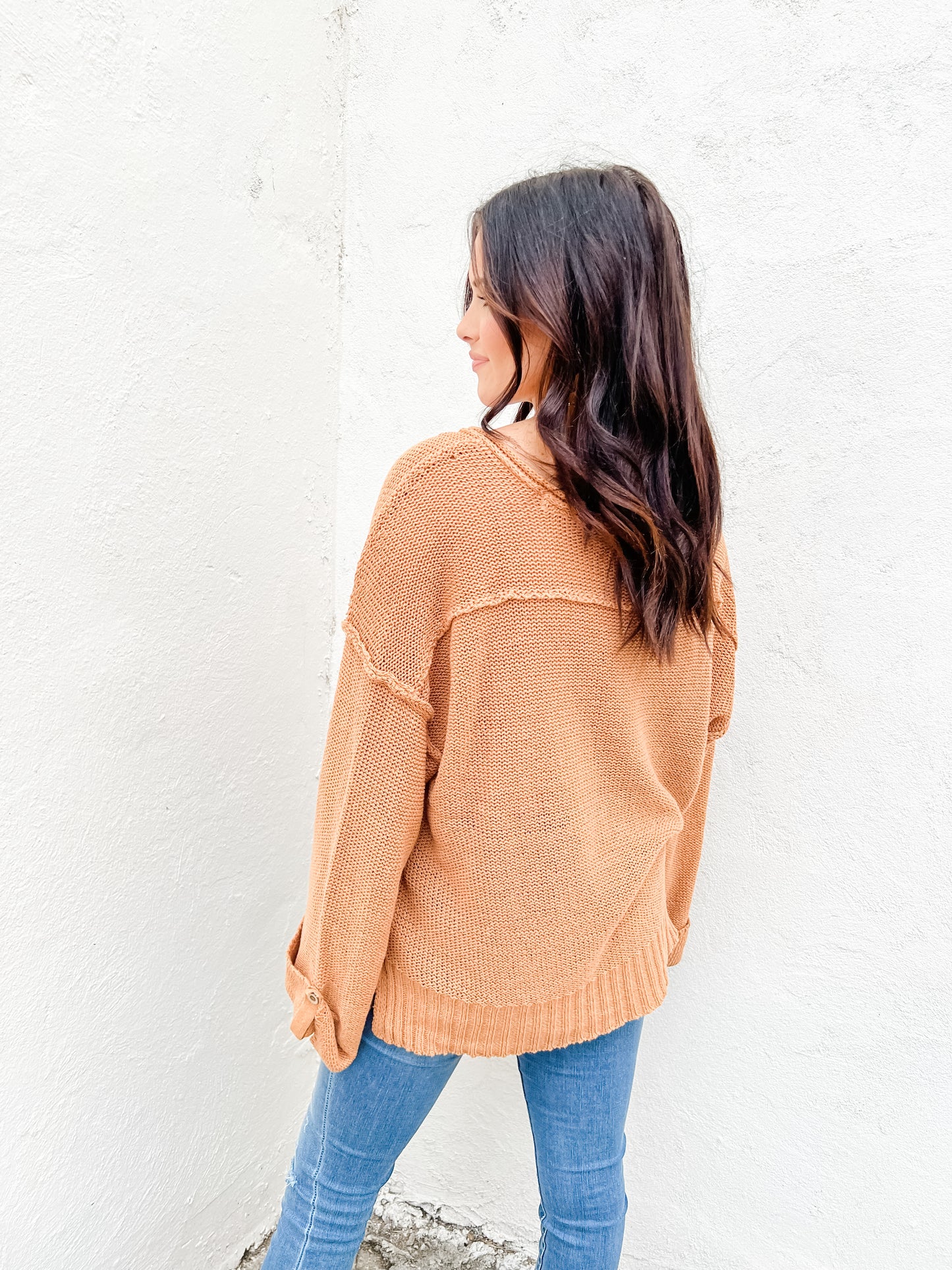 Milo Inside Out Sweater Camel
