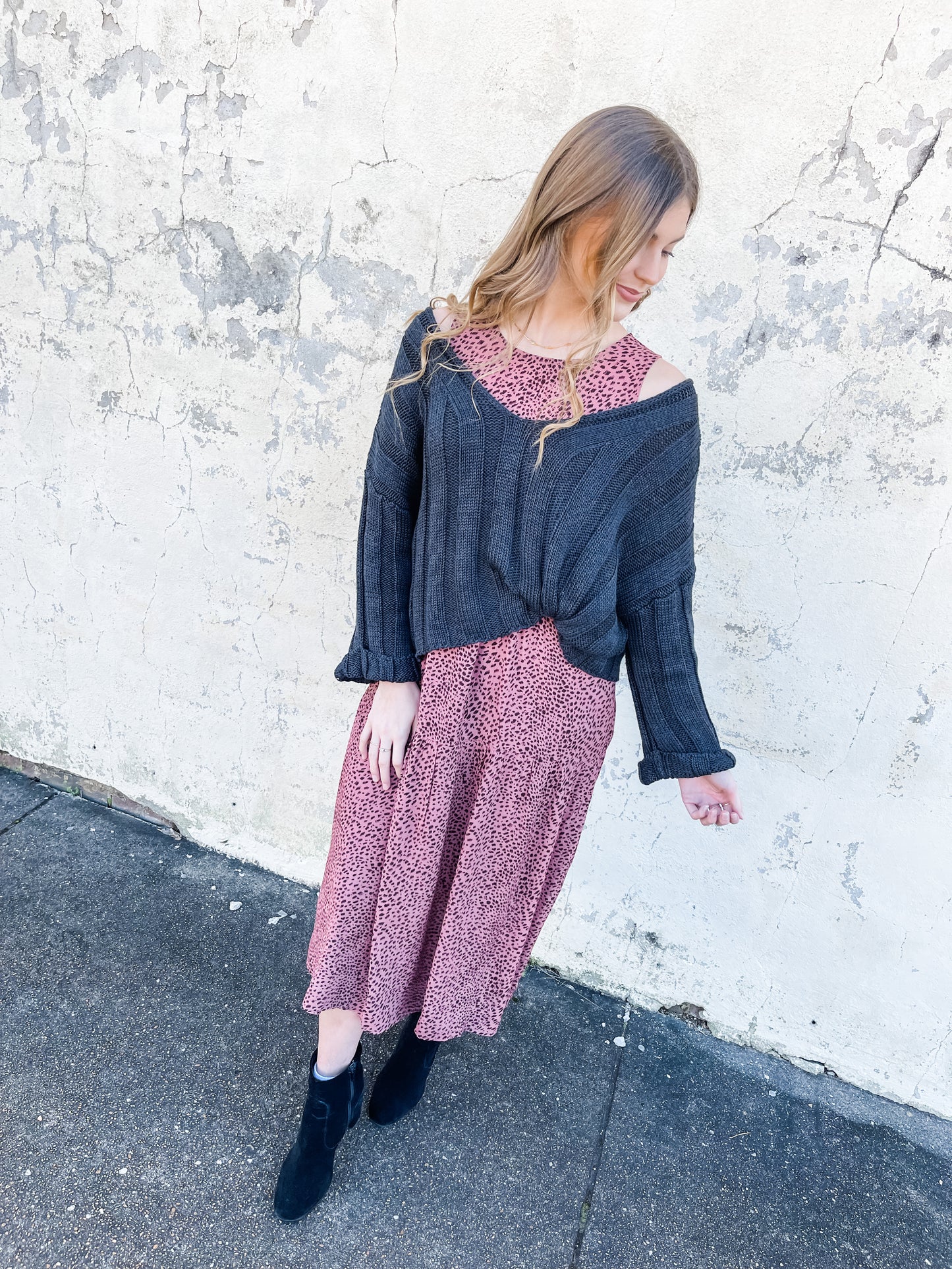 Stay Cozy Sweater-Charcoal