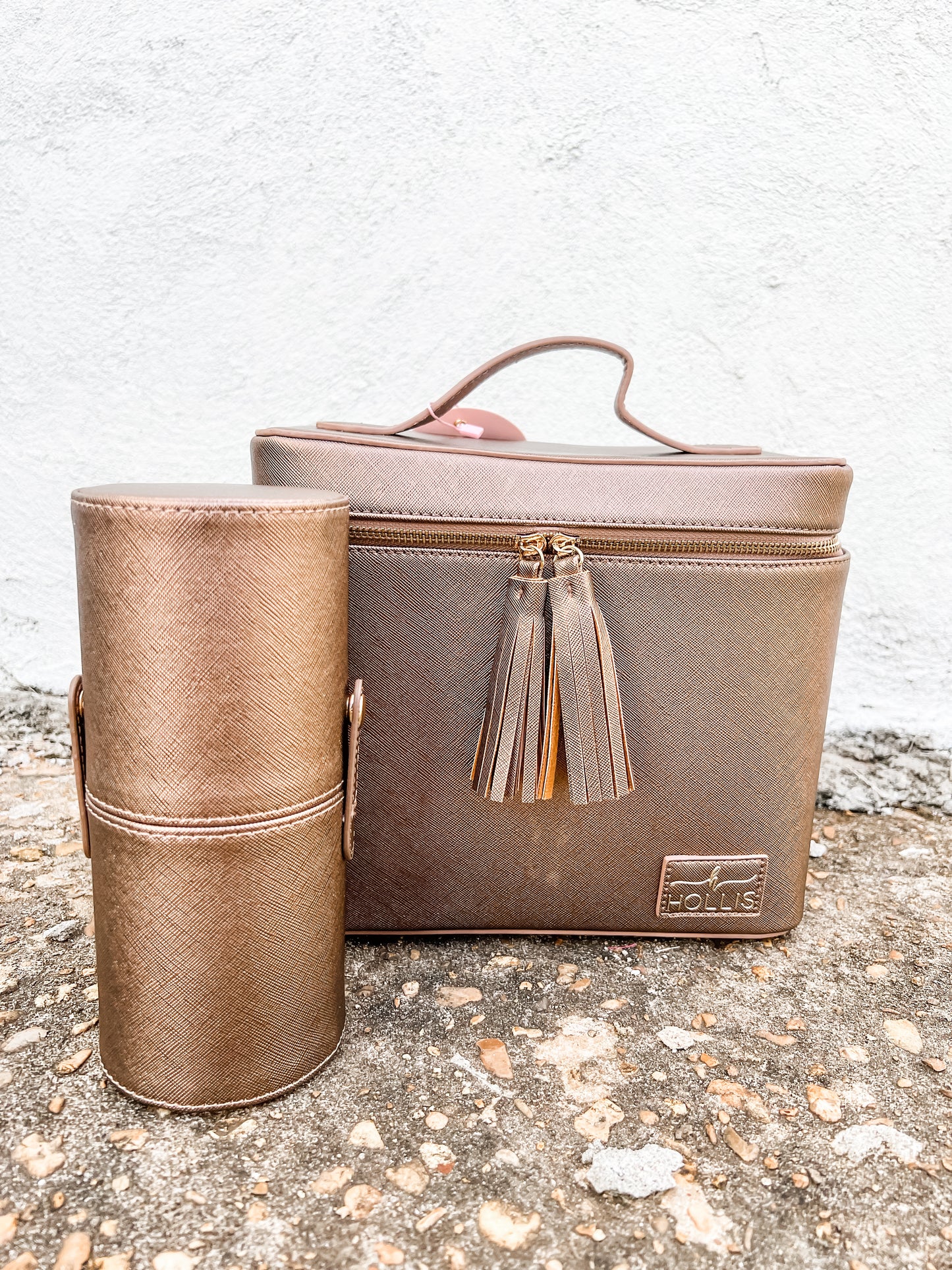 Lux Cosmetic Bag Metallic Mocha